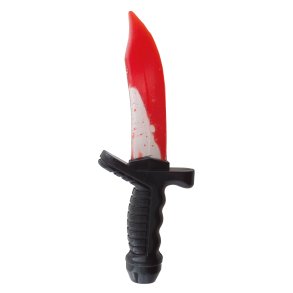Uhyggelig kniv med blod