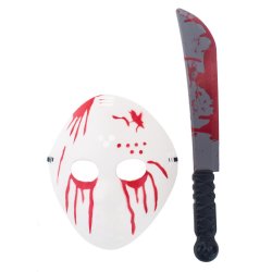 Jason maske og kniv B�rn - halloween maske