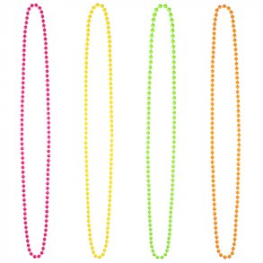 80'er perlehalskder. 4 stk. Neonfarver.
