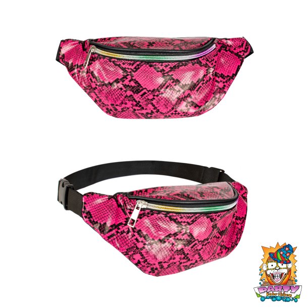 80er b�ltetaske pink slangeskindslook