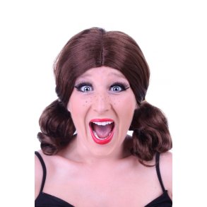 Brun paryk med korte rottehaler 