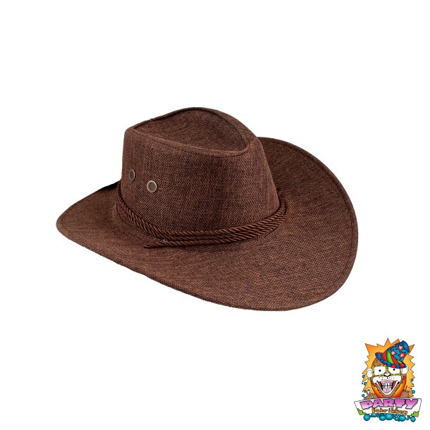 Cowboyhat brun stof