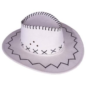 Cowboyhat i hvid ruskindslook