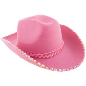 Cowboyhat i pink flit