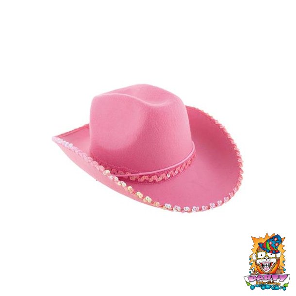 Cowboyhat i pink flit