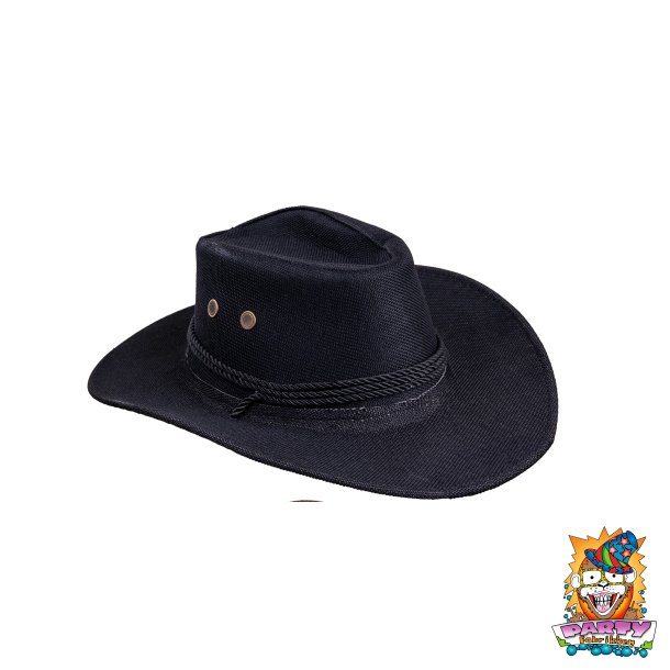 Cowboyhat i sort stof