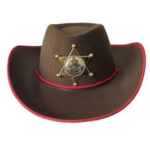Cowboyhat med sheriffstjerne