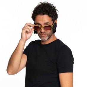 Elvis solbriller med bakkenbarder, Guld