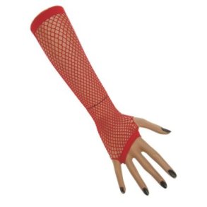 Fingerlse handsker rd lang