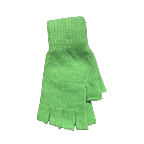 Fingerlse handsker i strik neon grn