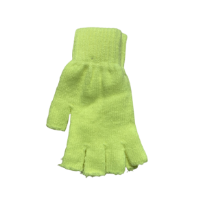 Fingerlse handsker i strik neon gul