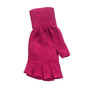 Fingerlse handsker i strik neon pink
