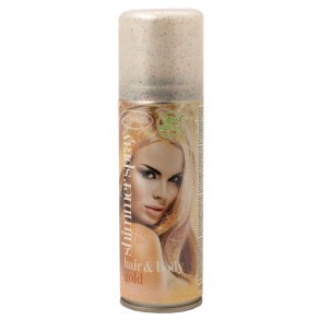 Glitter guldspray til krop og hr