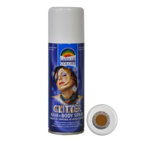 Guldglitter spray til krop og h�r