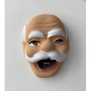 Bedstefar maske plastik (hvid hr)
