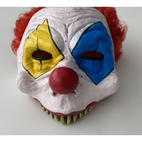 Latex klovnemaske med rdt hr