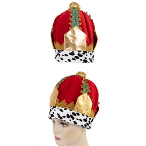 Kongekrone i velour, med kant i dalmatiner print