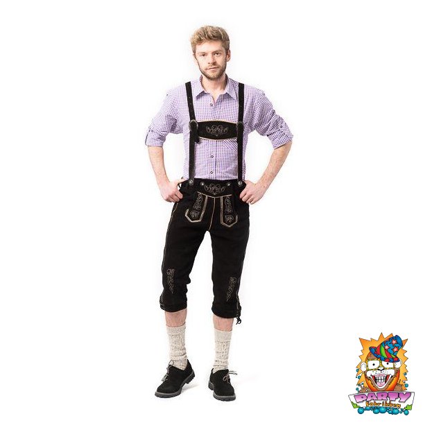 Lange sorte lederhosen