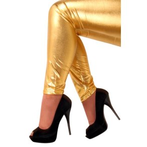 Leggings guld metallic