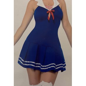 Matroskostume bl med rd sljfe (Str. M)