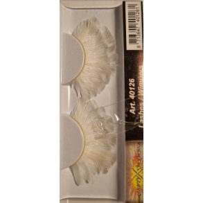 Kunstige jenvipper i hvid med fjer