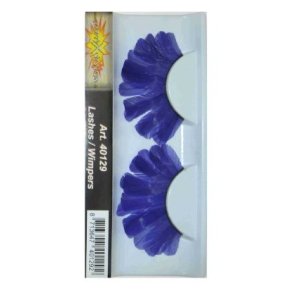 Kunstige jenvipper i lilla med fjer