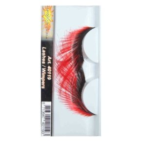 Kunstige jenvipper i rd og sort (lange)