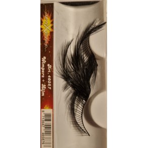 Kunstige jenvipper i sort med fjer yderst