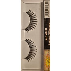 Kunstige jenvipper i sort med hvide perler