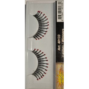 Kunstige jenvipper i sort med rde perler