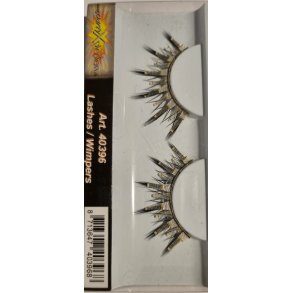 Kunstige jenvipper i sort med slv stof