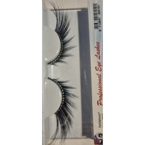 Kunstige jenvipper i sort med sten (kort til lang)