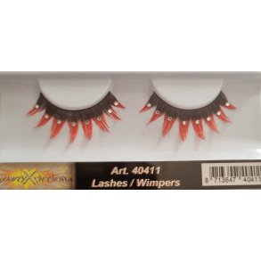 Kunstige jenvipper i rd og sort med sten