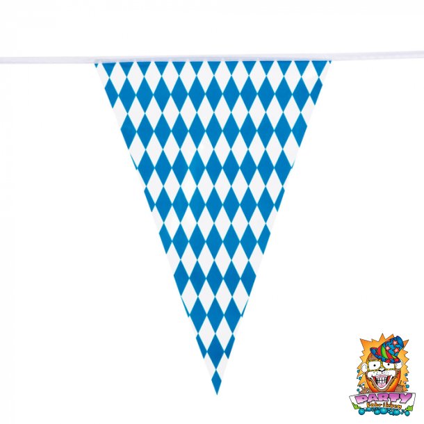 Oktoberfest vimpel guirlande med bl og hvide tern