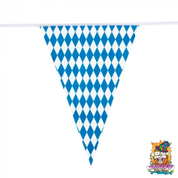 Oktoberfest vimpel guirlande med bl og hvide tern