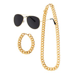 Pimp s�t guldk�der og solbriller