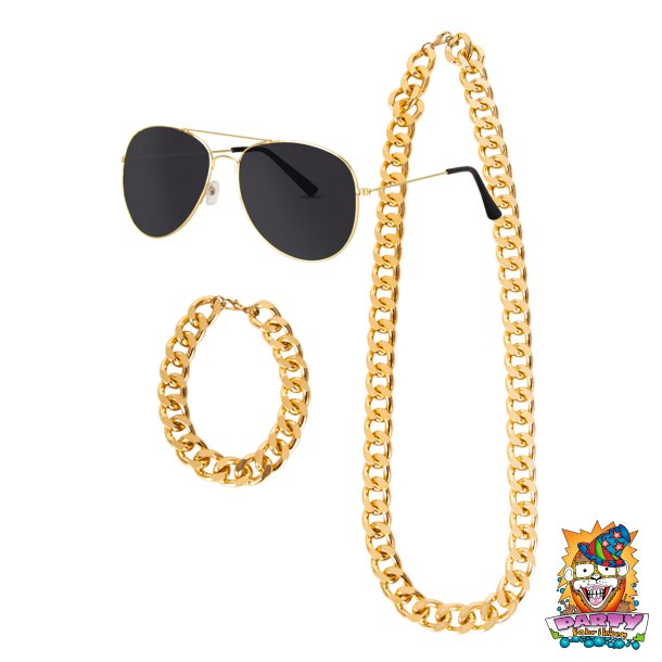 Pimp s�t guldk�der og solbriller