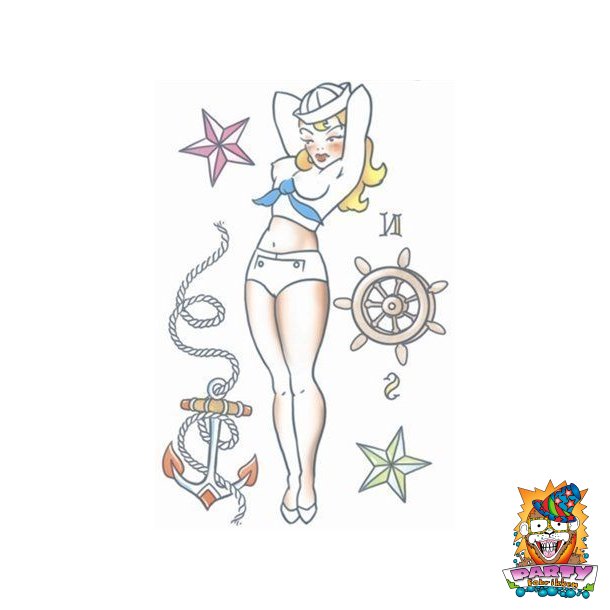 Tatovering. Pin Up, Sailor girl