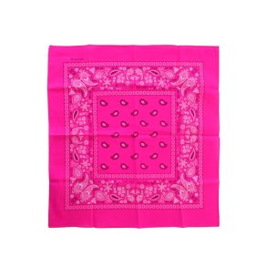 Pink bandana med med hvid print