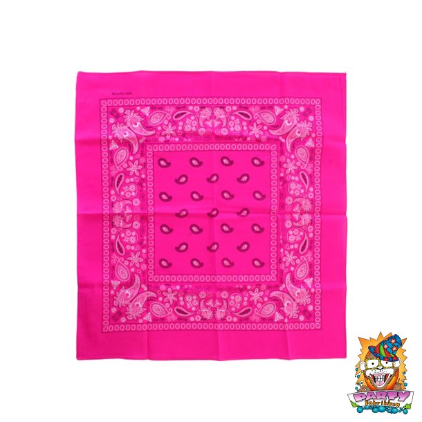 Pink bandana med med hvid print