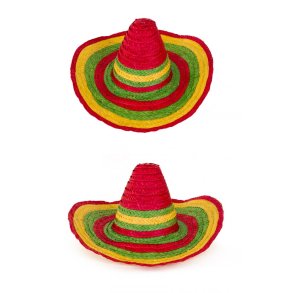 R�d, gul og gr�n sombrero (Onesize)