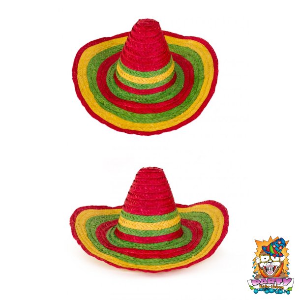 Rd, gul og grn sombrero (Onesize)