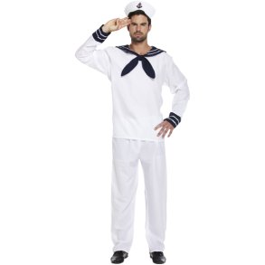 Matroskostume hvid (Medium)