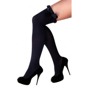 Selvsiddende strmper med sort sljfe