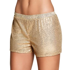 Shorts med pailletter guld