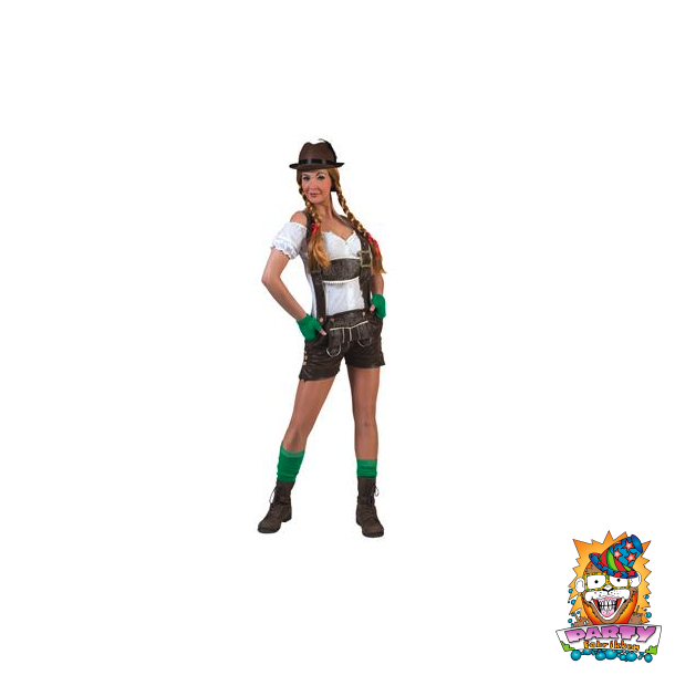 korte lederhosen kvinder brune l�derlook