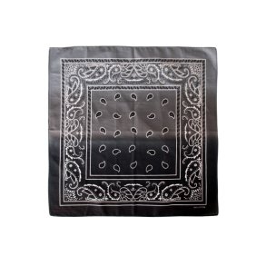 Sort og hvid mstret trklde/bandana med farve graduering