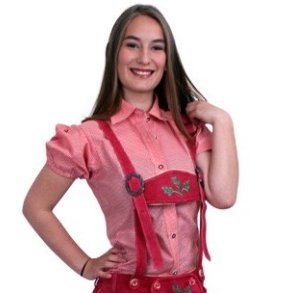 Rd og hvid ternet tryrolerskjorte med pufrmer