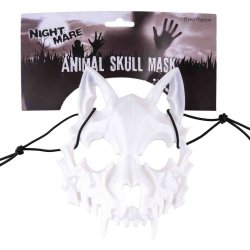 Katte-skeletmaske hvid