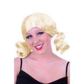 Blond paryk med korte rottehaler